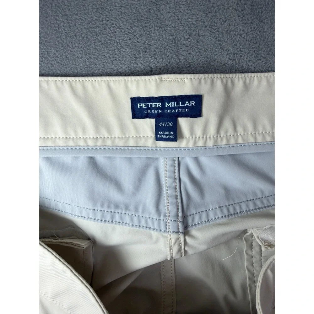 Peter Millar Bingham Performance Pants Beige Golf Casual Stretch Wicking 44x30
